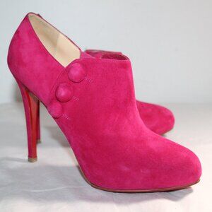 Christian Louboutin C'est Moi 120 Ankle Bootie Heels Pumps Fuchsia Pink 40